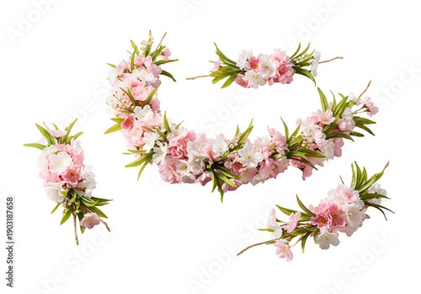 Obraz Pink Flowers Arranged in Circle Shape.