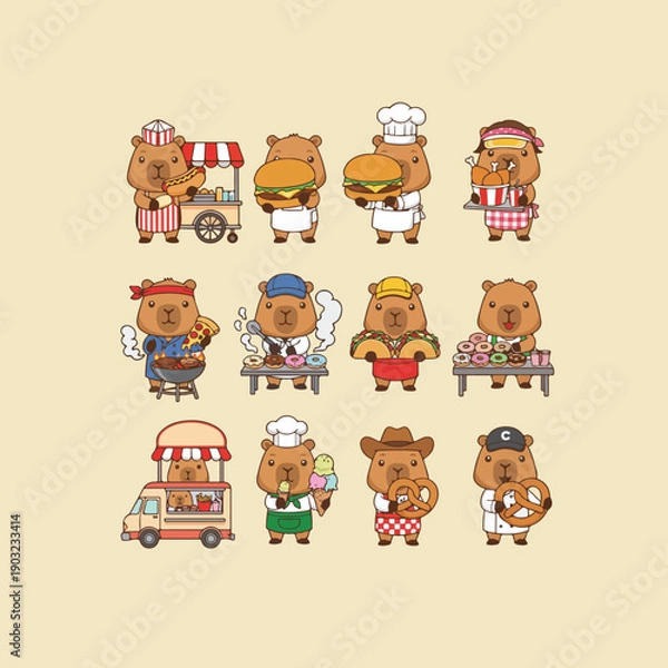 Obraz capybara junkfood owner