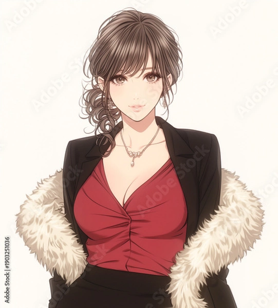 Obraz 少女漫画ラウンジ嬢イラスト