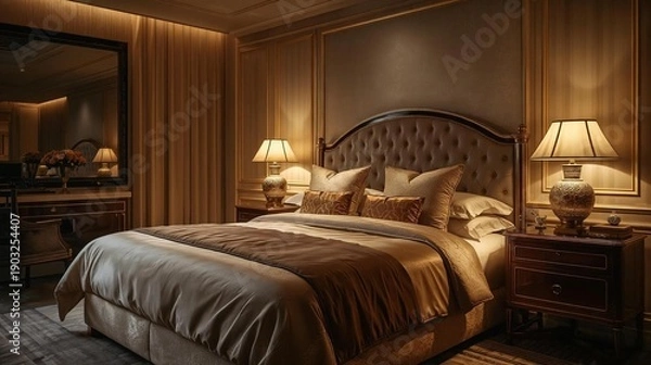 Obraz hotel room with bed