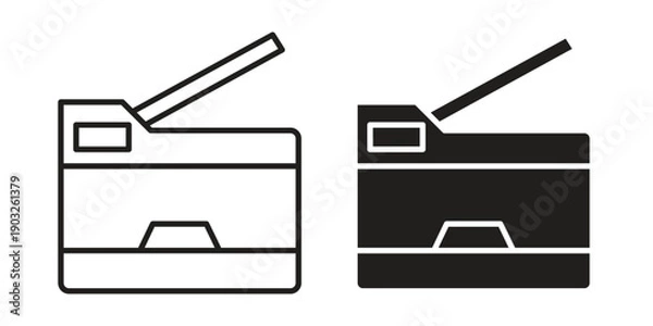 Obraz Copy Machine icon concept. Thin line symbol. Vector illustration isolated. Editable stroke.