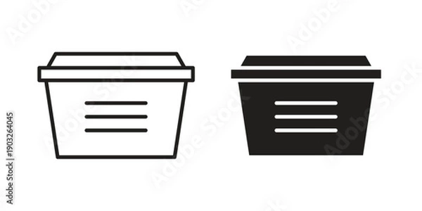 Obraz Dumpster icon concept. Thin line symbol. Vector illustration isolated. Editable stroke.