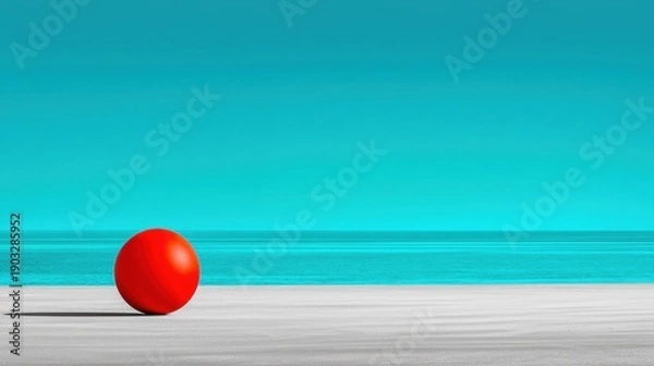 Obraz A Red Ball On A Beach