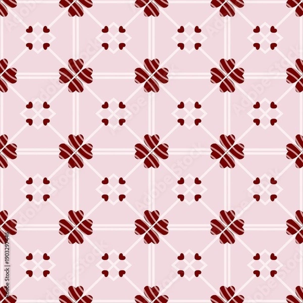 Obraz Seamless geometric pattern in pink tones.