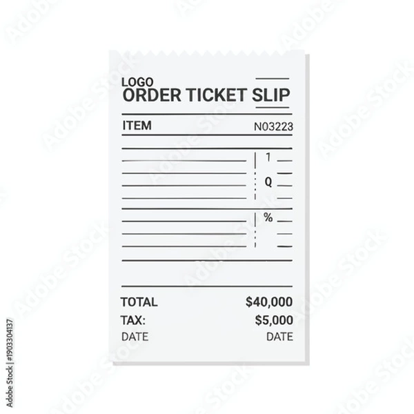 Obraz Ticket Slip for Itemized Purchase Order