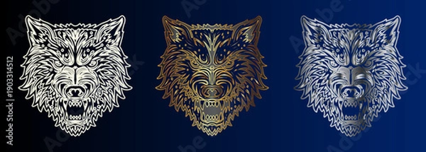 Fototapeta Wolf Head Design Variations