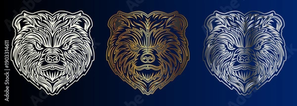 Fototapeta Bear Head Design Elements