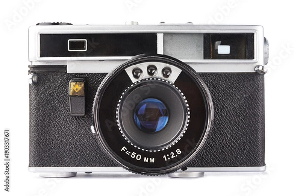 Obraz Old rangefinder camera isolated white