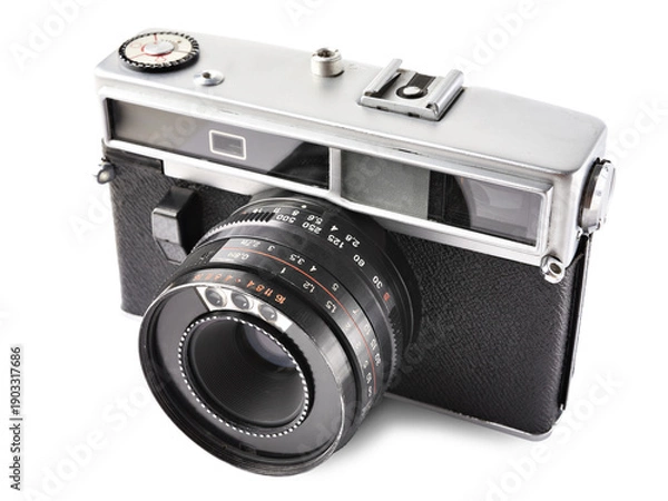 Obraz Old rangefinder camera isolated white