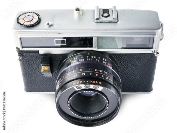Obraz Old rangefinder camera isolated white