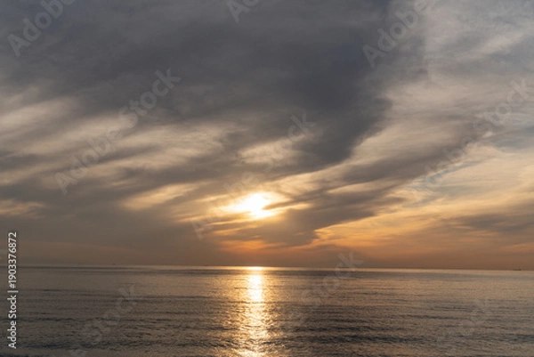 Obraz 夕暮れ 日没 幻想的 イメージ 太平洋