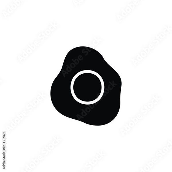 Fototapeta Fried egg silhouette icon vector flat design.