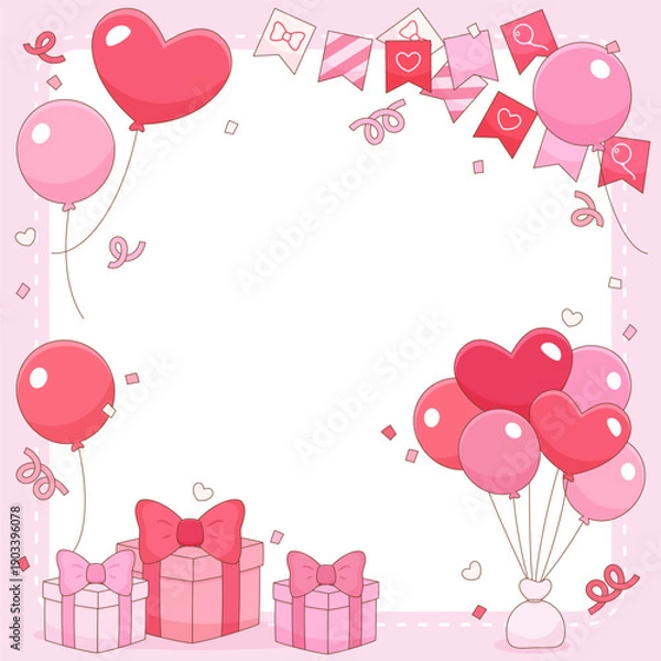 Obraz pink balloon celebration frame 1