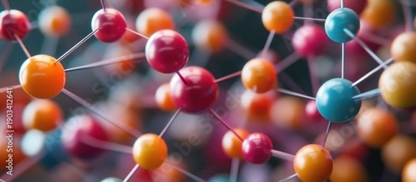 Obraz Colorful Molecular Structure