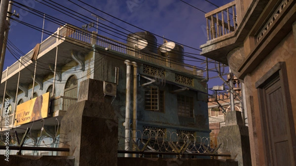 Obraz デリー　電線の下の街物語