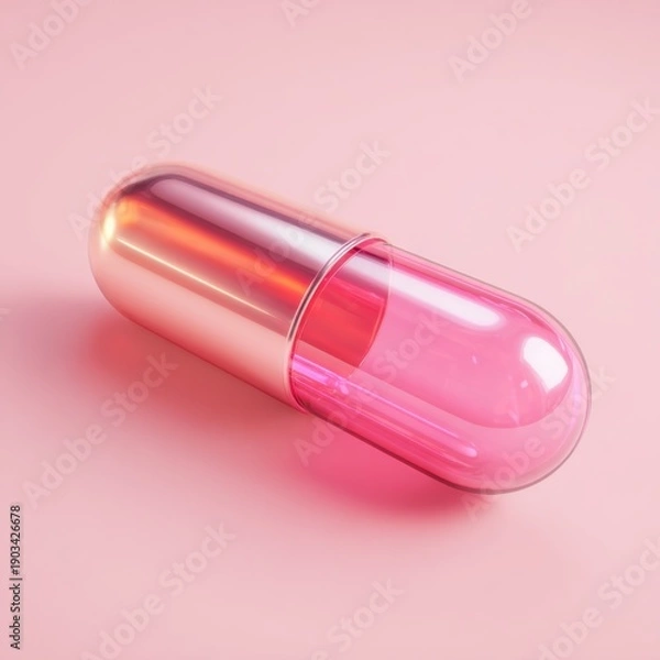 Obraz Pink capsule on a soft pink background