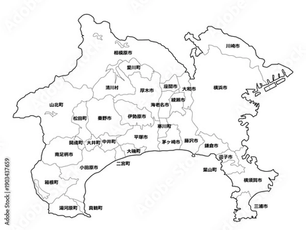 Obraz 神奈川県地図