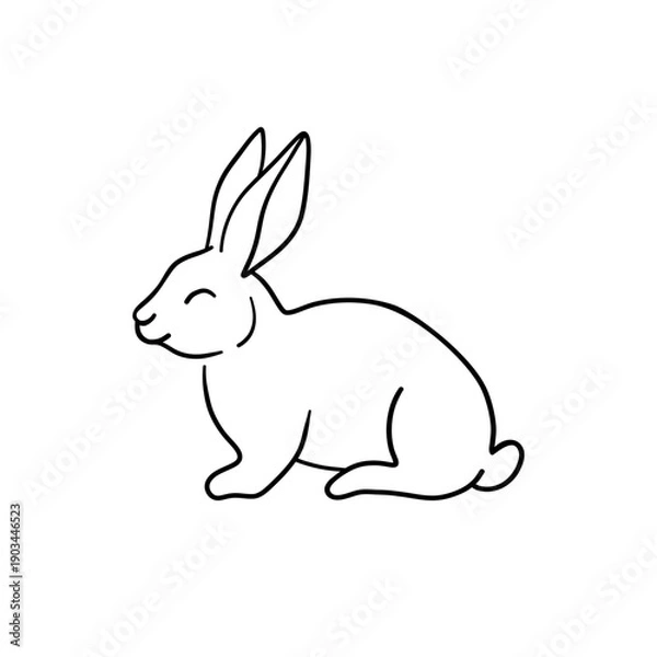 Obraz Cute vector bunny doodle