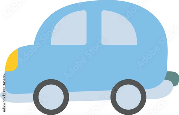 Obraz Cute Blue Car Flat Illustration