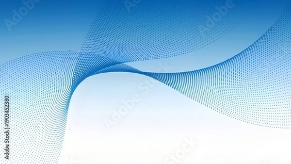 Fototapeta Blue wave pattern with dots