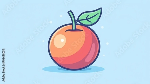 Obraz Cute Cartoon Apple Illustration