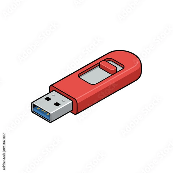 Obraz vector flash drive with white background