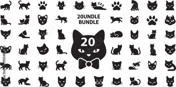 Obraz Black Cat Vector Isolated Design