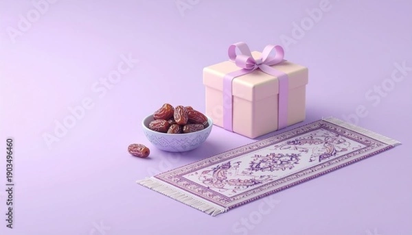 Obraz 3D Isometric Ramadan Gift and Dates Illustration