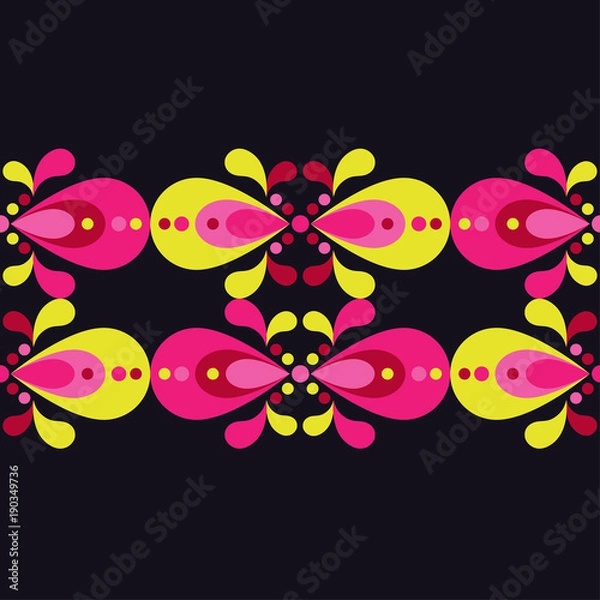 Fototapeta Ethnic boho seamless pattern. Scribble texture. Folk motif. Textile rapport.