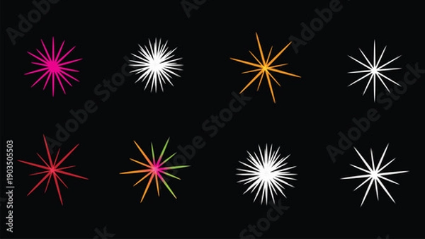 Obraz Colorful Starbursts and Sparkle Elements Collection