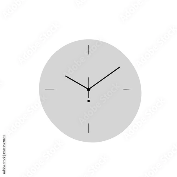 Obraz Minimalist Gray Wall Clock with Simple Design