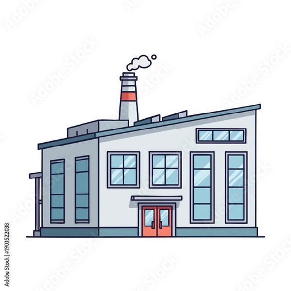Obraz Industrial Building with Chimney