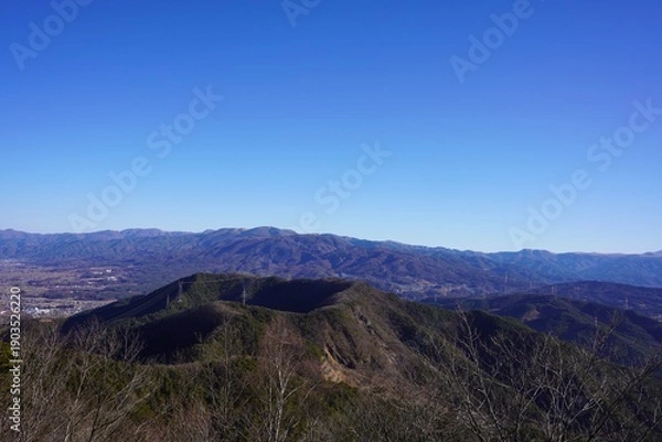 Obraz 信州　霧訪山から望む高ボッチ山　鉢伏山