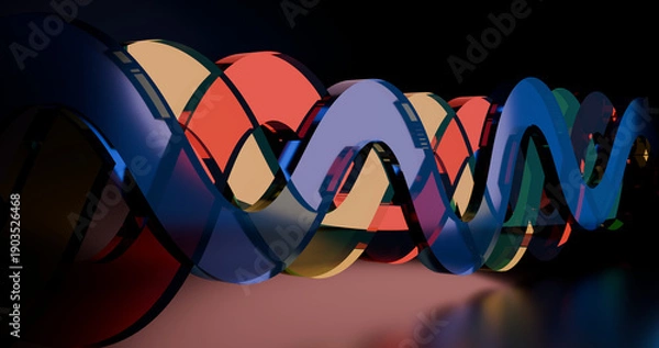 Obraz abstract 3d render color glass wave wallpaper