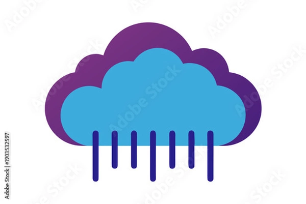 Obraz Stylized Cloud with Raindrops Illustration weather