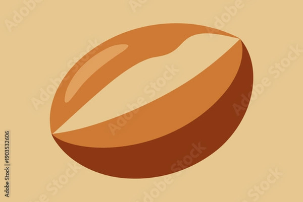 Obraz Stylized Coffee Bean Illustration on Beige Background