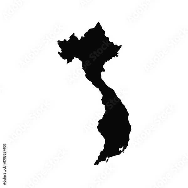 Obraz vietnam flag map silhouette