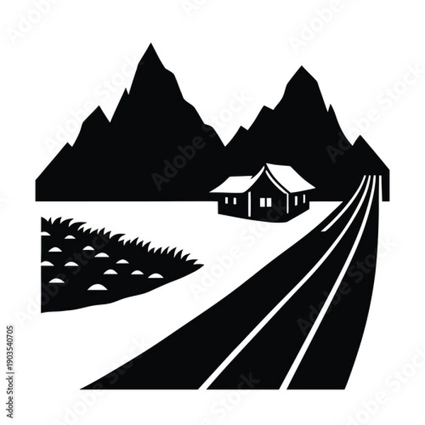 Obraz vietnamese countryside road scene