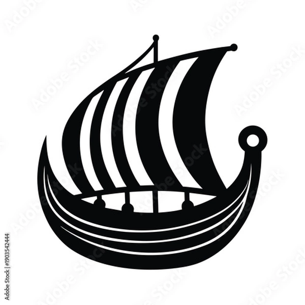 Obraz viking longship background icon