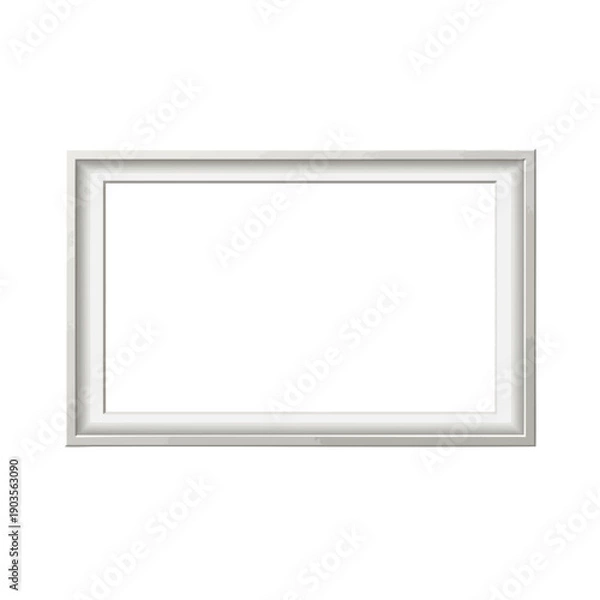 Obraz Silver Framed White Background
