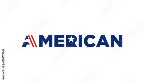 Fototapeta american text vector logo design