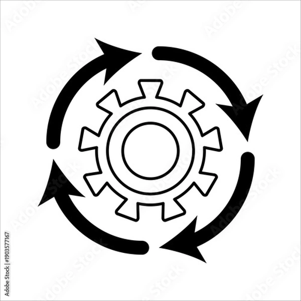 Obraz Process icon on white background. Process symbol in black for your web site design