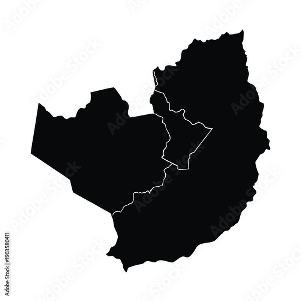 Obraz Zambian Map Outline Vector Icon