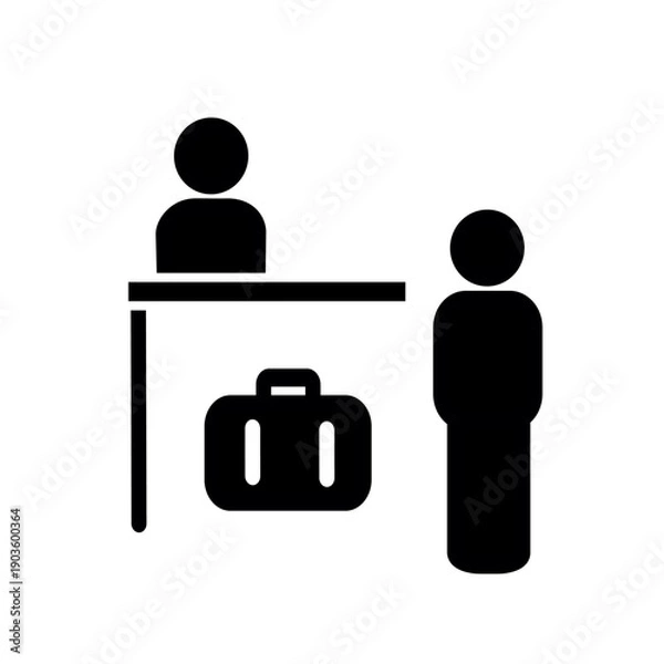 Obraz Hotel reception icon. Vector graphic, not Artificial Intelligence, logo illustration. Replaceable vector design.