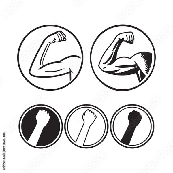 Obraz Strength and Power Icons Set