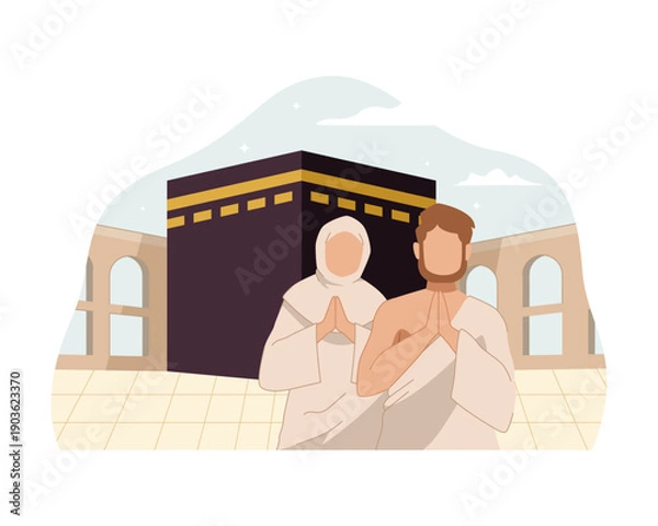 Obraz 5_Couple Praying at Kaaba