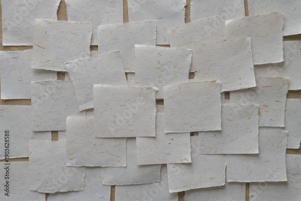 Obraz layered torn paper tiles