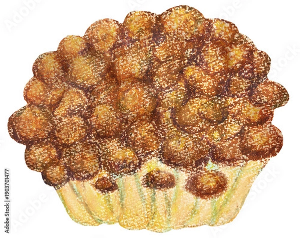 Obraz ぶなしめじのイラスト オイルパステル画