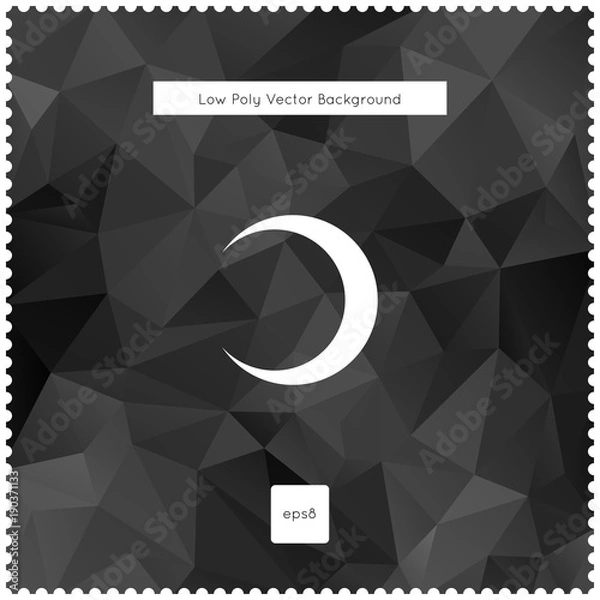 Obraz Abstract vector black polygonal background.