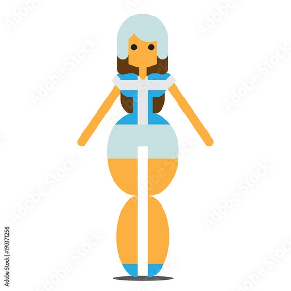 Obraz Vector retro vintage low poly flat girl.